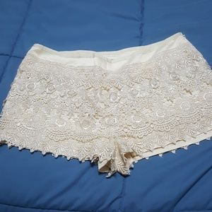 Lace shorts. Off white. Worn once.